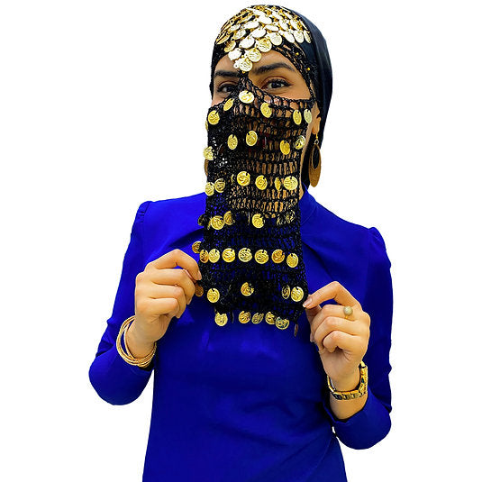 Nubian Battoulah Egyptian Tribal Face Veil From Luxor - Set of 2