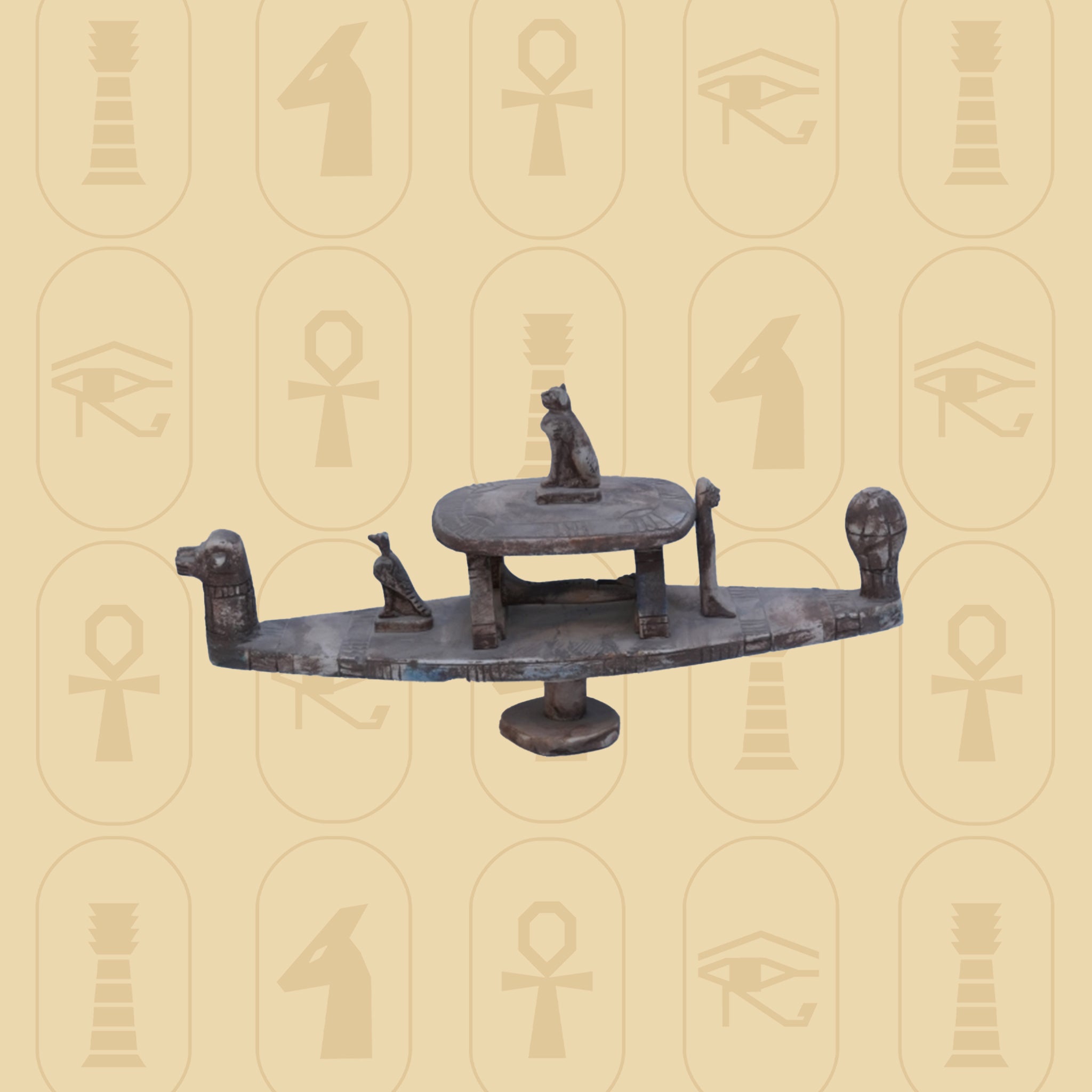 Sacred Egyptian Boat Statue
