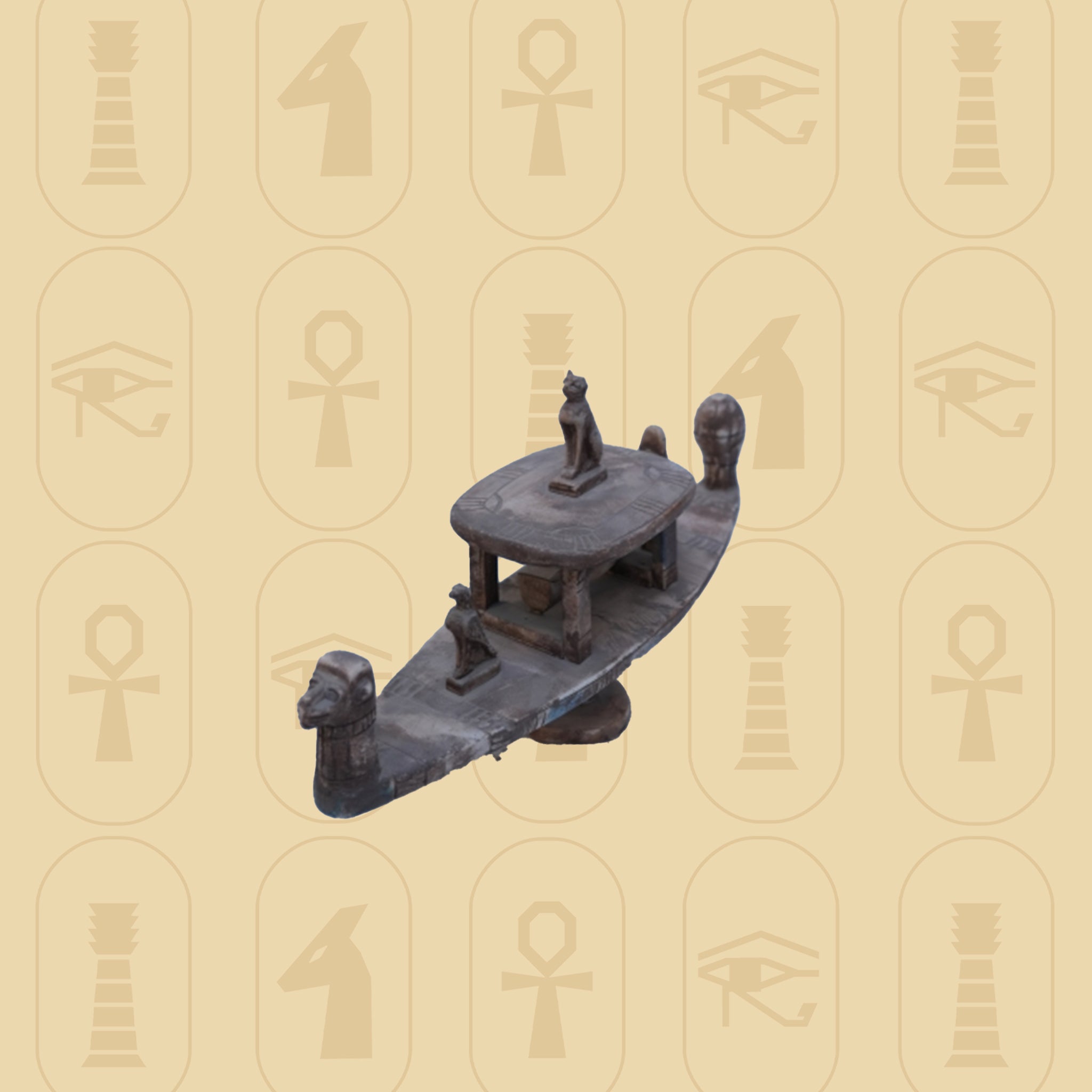 Sacred Egyptian Boat Statue