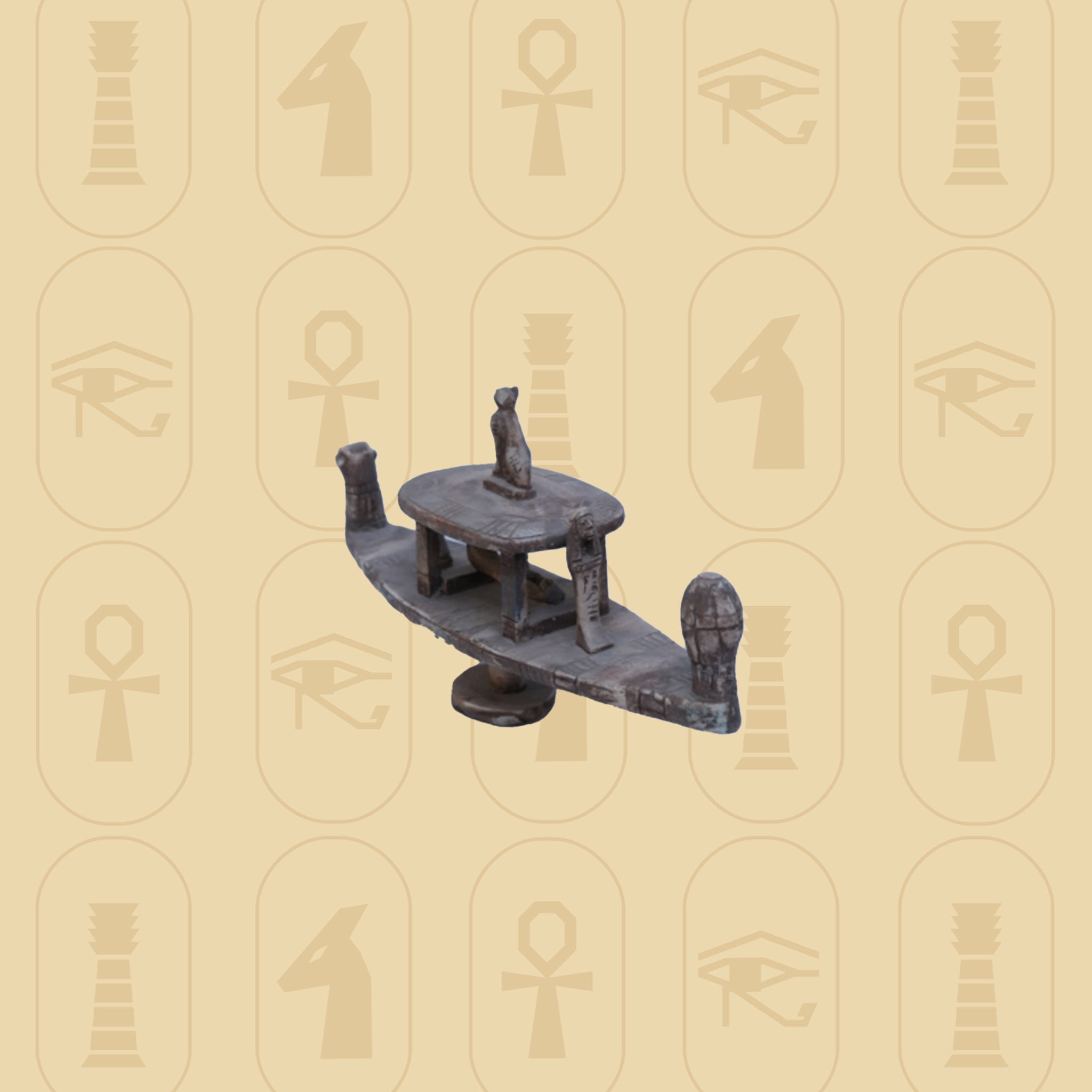 Sacred Egyptian Boat Statue