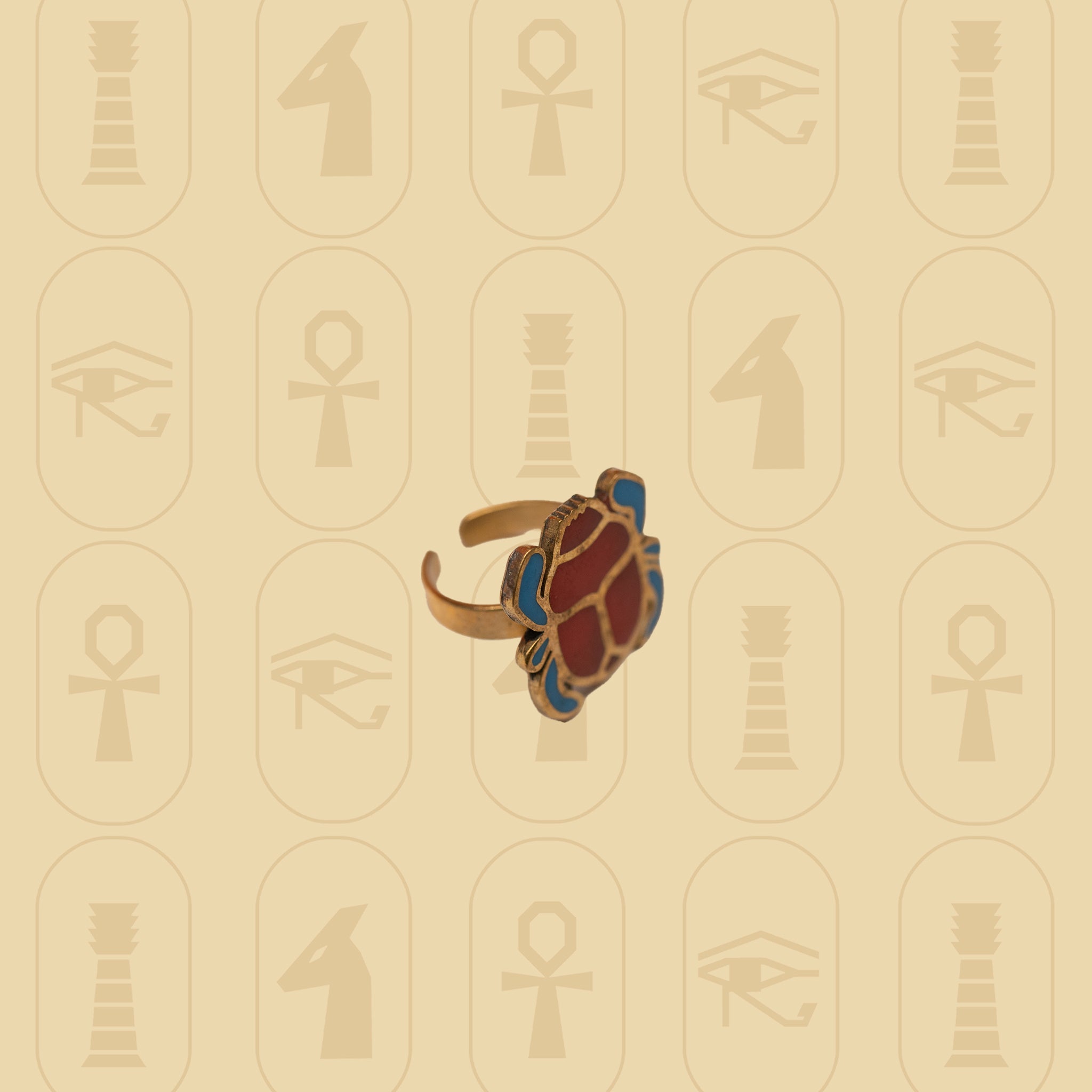Scarab-Inspired Pharaonic Ring